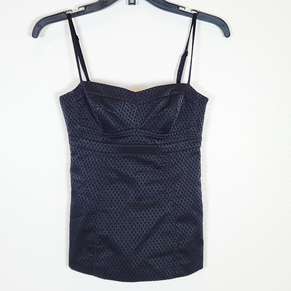 T ALEXANDER WANG Black Geometric Strappy Bustier Small Whimsigoth Retro Party